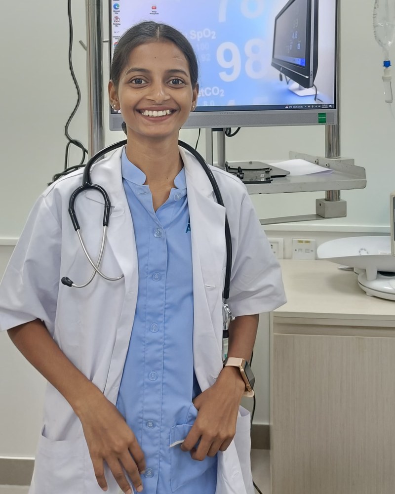 R. P. Varsha in her nursing uniform